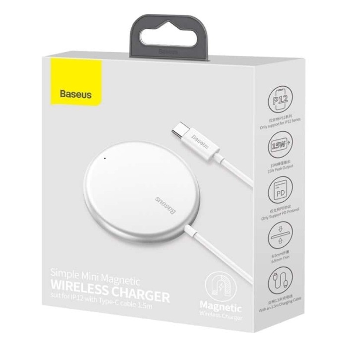 Carregador Magnetico Baseus Simple Mini em Alumínio | ByteNova