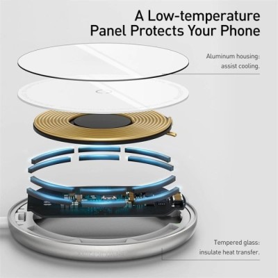 Carregador Magnetico Baseus Simple Mini em Alumínio | ByteNova