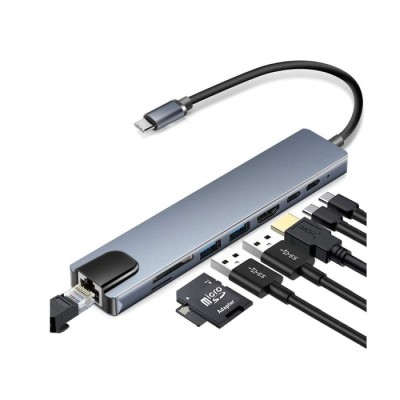 Hub USB C Multi-portas 8 em 1 Miicam | ByteNova