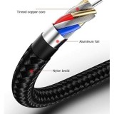 Cabo de Dados Dual Type C Super Resistente PD60W Nylon 3m | ByteNova