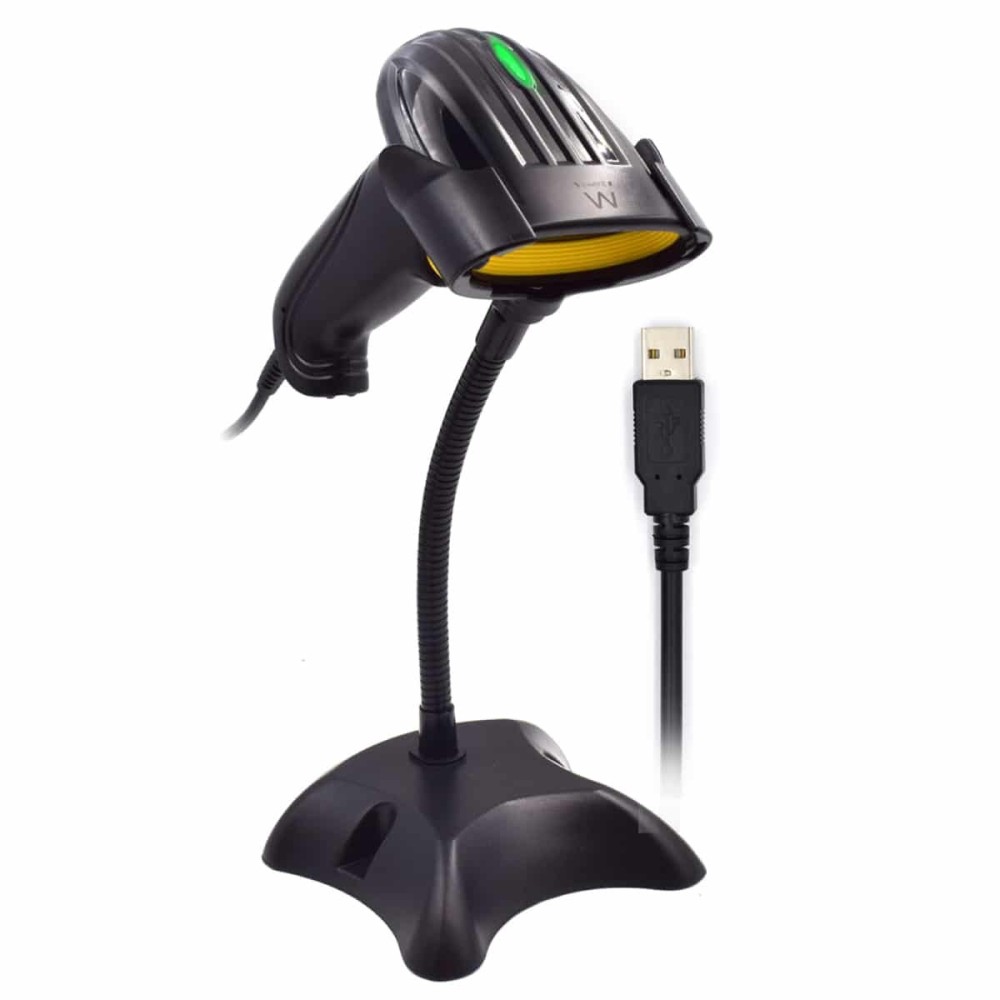 Leitor Código Barras Ewent EW3400 USB Laser 1D c/ base | ByteNova