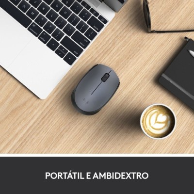 Rato Óptico Logitech M170 Wireless 1000DPI Cinza/Preto | ByteNova