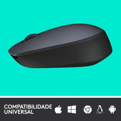 Rato Óptico Logitech M170 Wireless 1000DPI Cinza/Preto | ByteNova