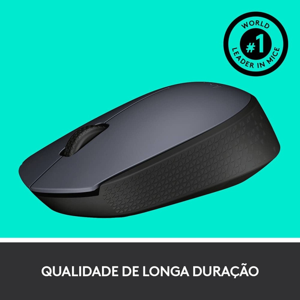 Rato Óptico Logitech M170 Wireless 1000DPI Cinza/Preto | ByteNova