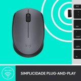 Rato Óptico Logitech M170 Wireless 1000DPI Cinza/Preto | ByteNova