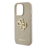 Capa de couro PU perfurada Guess com brilho 4G – Dourada | ByteNova