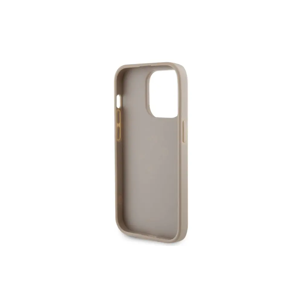 Capa de couro PU perfurada Guess com brilho 4G – Dourada | ByteNova