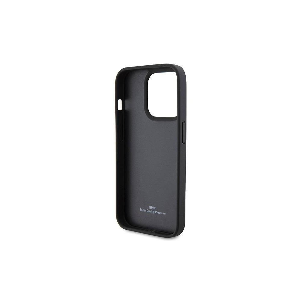 Capa BMW em Couro Hot Stamp Preto p/ Iphone 15 Pro Max | ByteNova