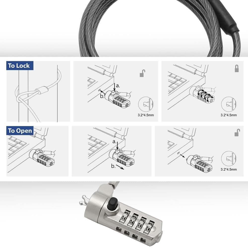Cadeado de Segurança Ewent EW1243 Notebook Lock com | ByteNova