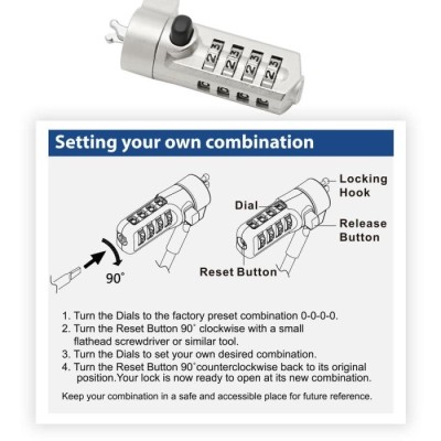 Cadeado de Segurança Ewent EW1243 Notebook Lock com | ByteNova