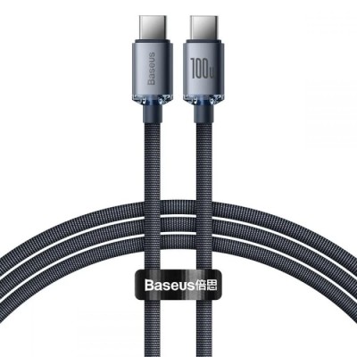 Cabo USB-C Baseus Crystal Shine PD 100W 1.2m Preto | ByteNova