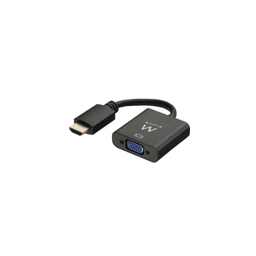 Adaptador Ewent EW9864 HDMI para VGA com Áudio 15cm Preto | ByteNova