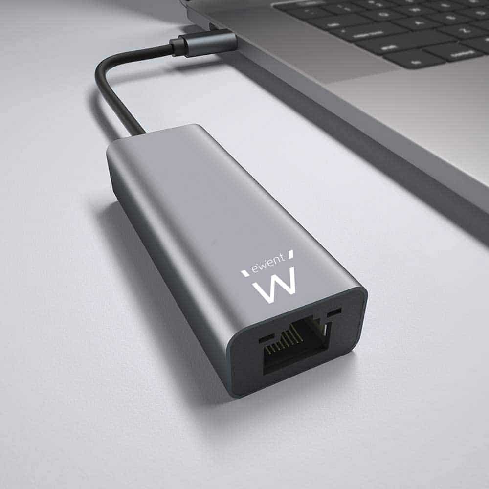 Adaptador de Rede Ewent EW9818 Gigabit USB-C Cinzento | ByteNova