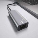 Adaptador de Rede Ewent EW9818 Gigabit USB-C Cinzento | ByteNova