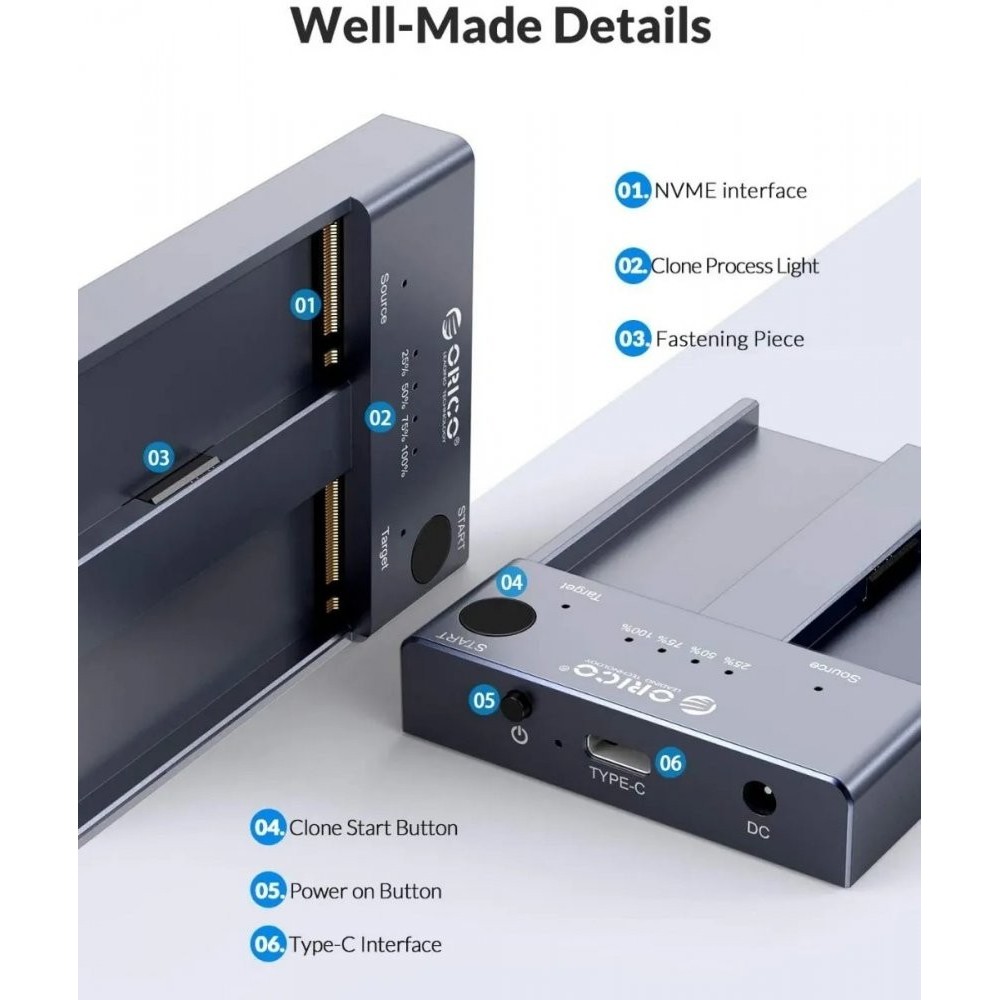 Clone e Duplicador de SSD M.2 NVME Clone e Duplicador de | ByteNova