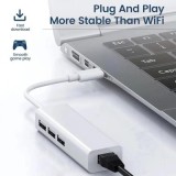 Adaptador Multi Splitter Dock USB 4 portas RJ45 100mbps | ByteNova