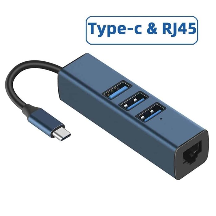 AIXXCO Hub USB-C a RJ45 Ethernet Gigabit + 3x USB 3.0 | ByteNova