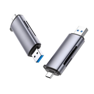 Leitor de Cartões UGREEN CM185 2-in-1 USB C OTG Cinzento | ByteNova