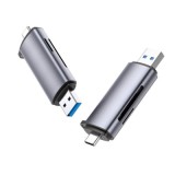 Leitor de Cartões UGREEN CM185 2-in-1 USB C OTG Cinzento | ByteNova