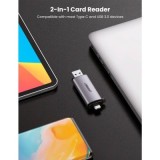 Leitor de Cartões UGREEN CM185 2-in-1 USB C OTG Cinzento | ByteNova