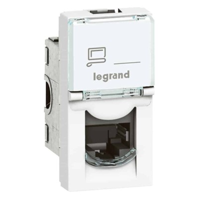 Tomada de dados LEGRAND Mosaic Cat6 UTP 1 módulo branco | ByteNova
