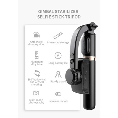 Tripé Selfie Stick Q08 com Estabilizador Gimbal Bluetooth | ByteNova