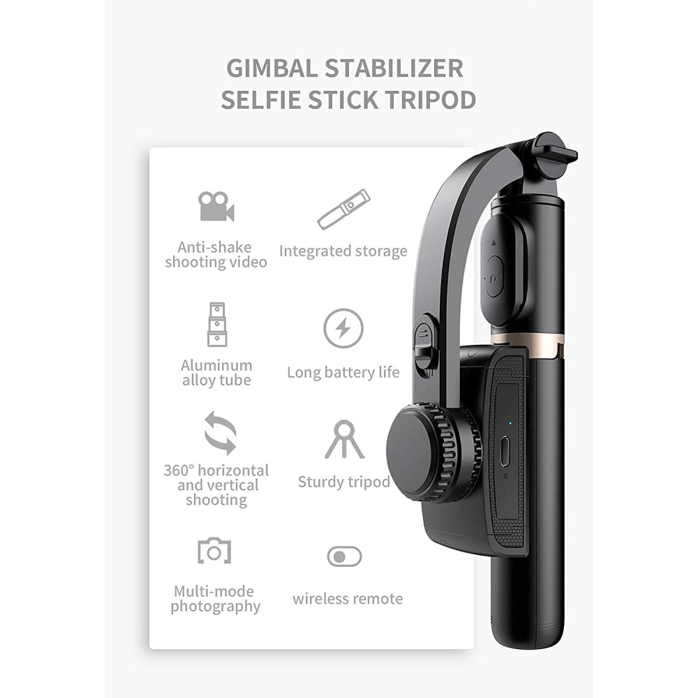Tripé Selfie Stick Q08 com Estabilizador Gimbal Bluetooth | ByteNova