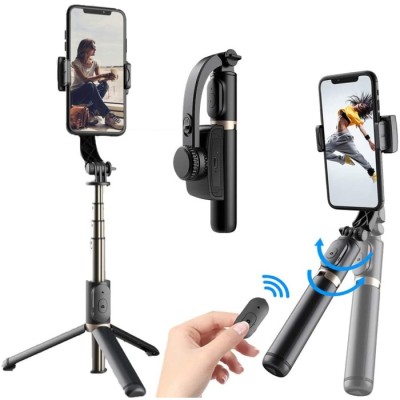 Tripé Selfie Stick Q08 com Estabilizador Gimbal Bluetooth | ByteNova