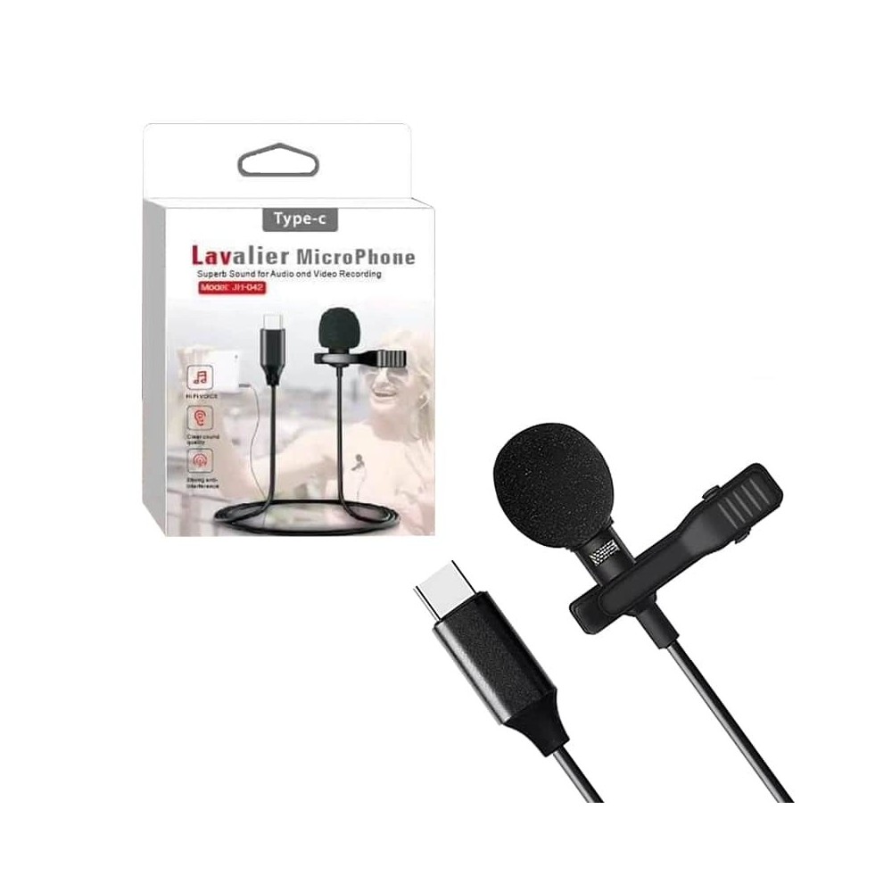 Microfone de Lapela Tipo-C JH-042 Lavalier | ByteNova