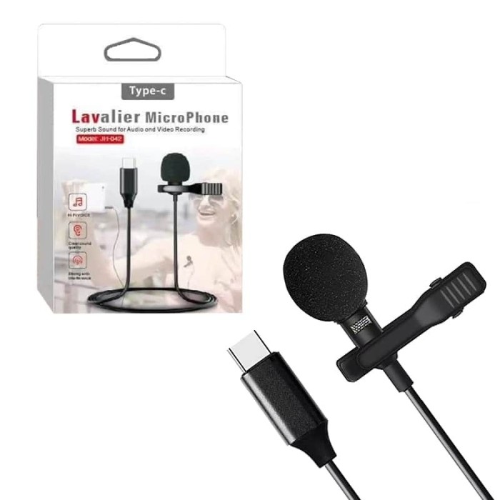 Microfone de Lapela Tipo-C JH-042 Lavalier | ByteNova