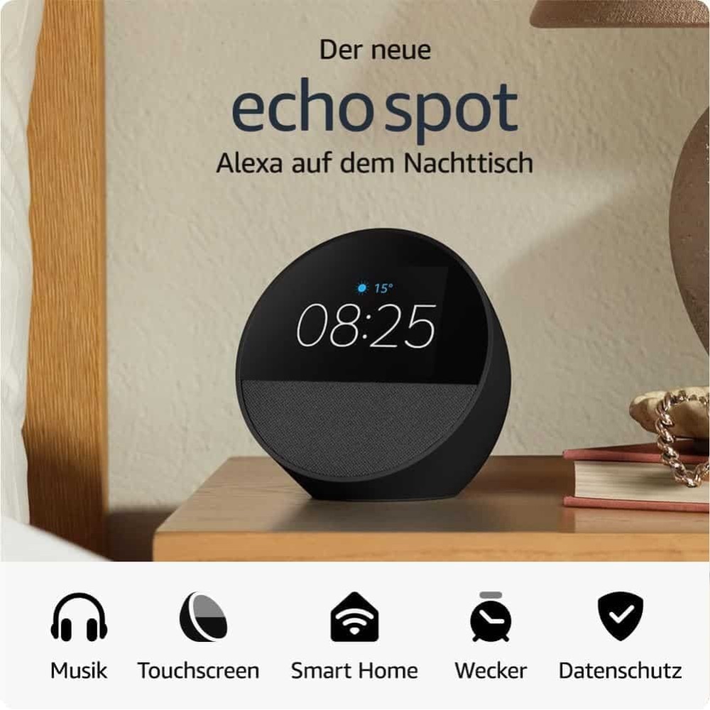 Amazon Echo Spot Com Alexa Integrada – Branco Glaciar | ByteNova