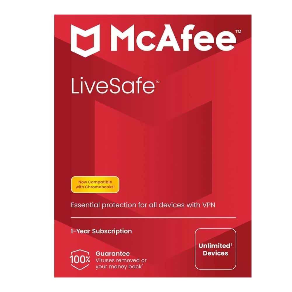 McAfee Livesafe & VPN 1 Ano | ByteNova