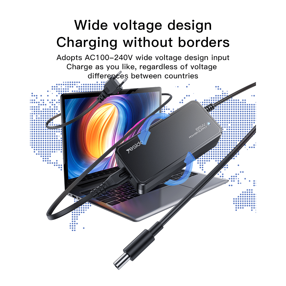 Adaptador/Carregador Universal p/ Portateis 65W- 15 | ByteNova