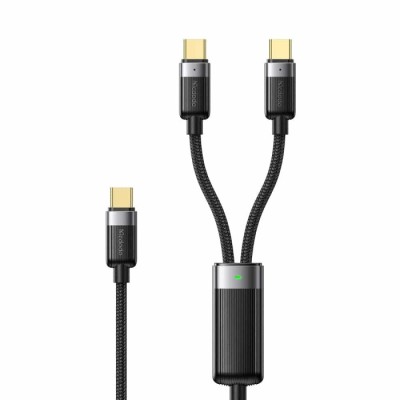 Cabo 2 em 1 USB-C para USB-C duplo 100W Cabo Inteligente | ByteNova