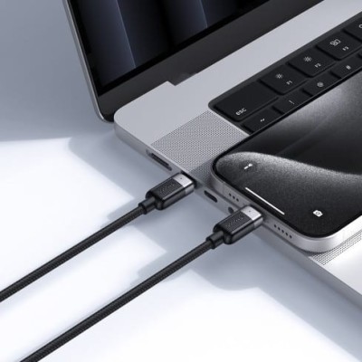Cabo 2 em 1 USB-C para USB-C duplo 100W Cabo Inteligente | ByteNova