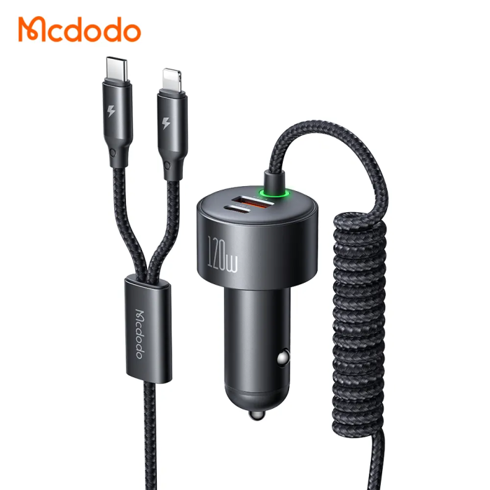 Carregador de carro 120W Mcdodo USB-C + USB-A | ByteNova