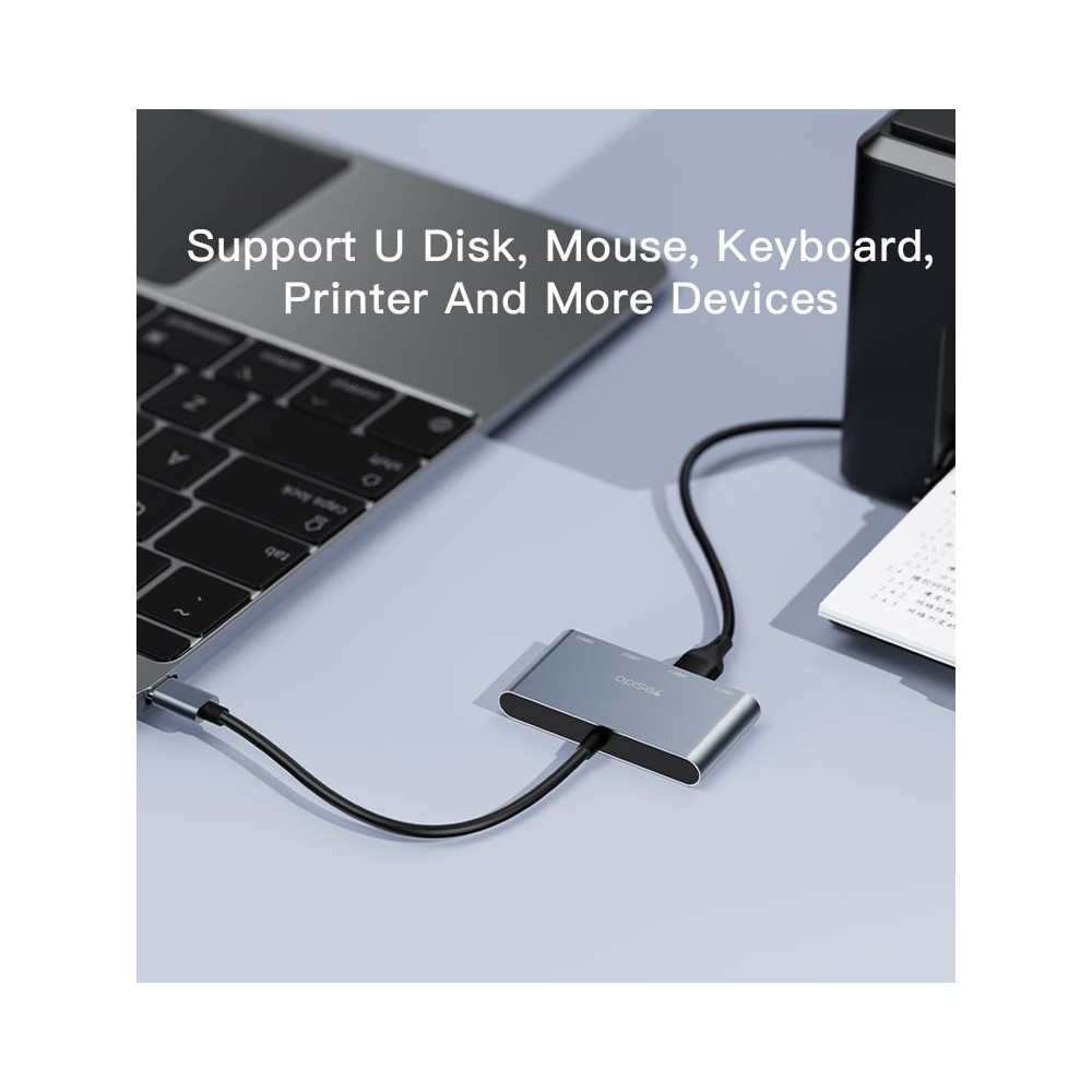 Hub USB tipo C HB13 Yesido para 4 portas USB A | ByteNova