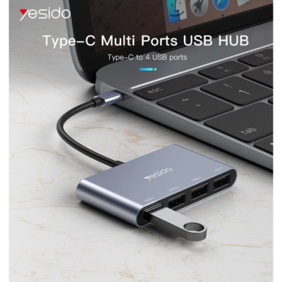Hub USB tipo C HB13 Yesido para 4 portas USB A | ByteNova