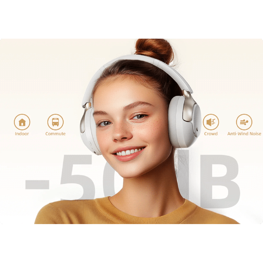 Auscultadores QCY H3 Pro ANC híbrido de 50 dB, alta | ByteNova