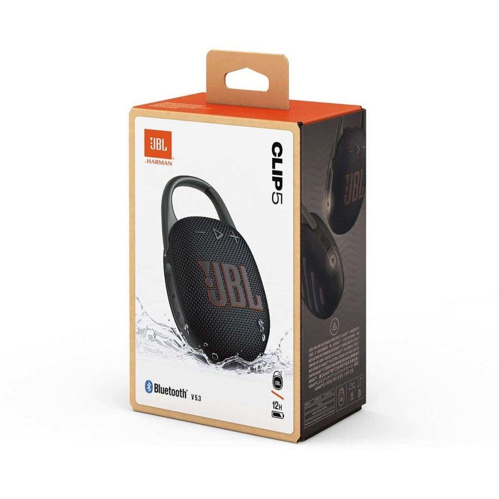 Coluna Portátil JBL Clip5 Bluetooth Preta | ByteNova