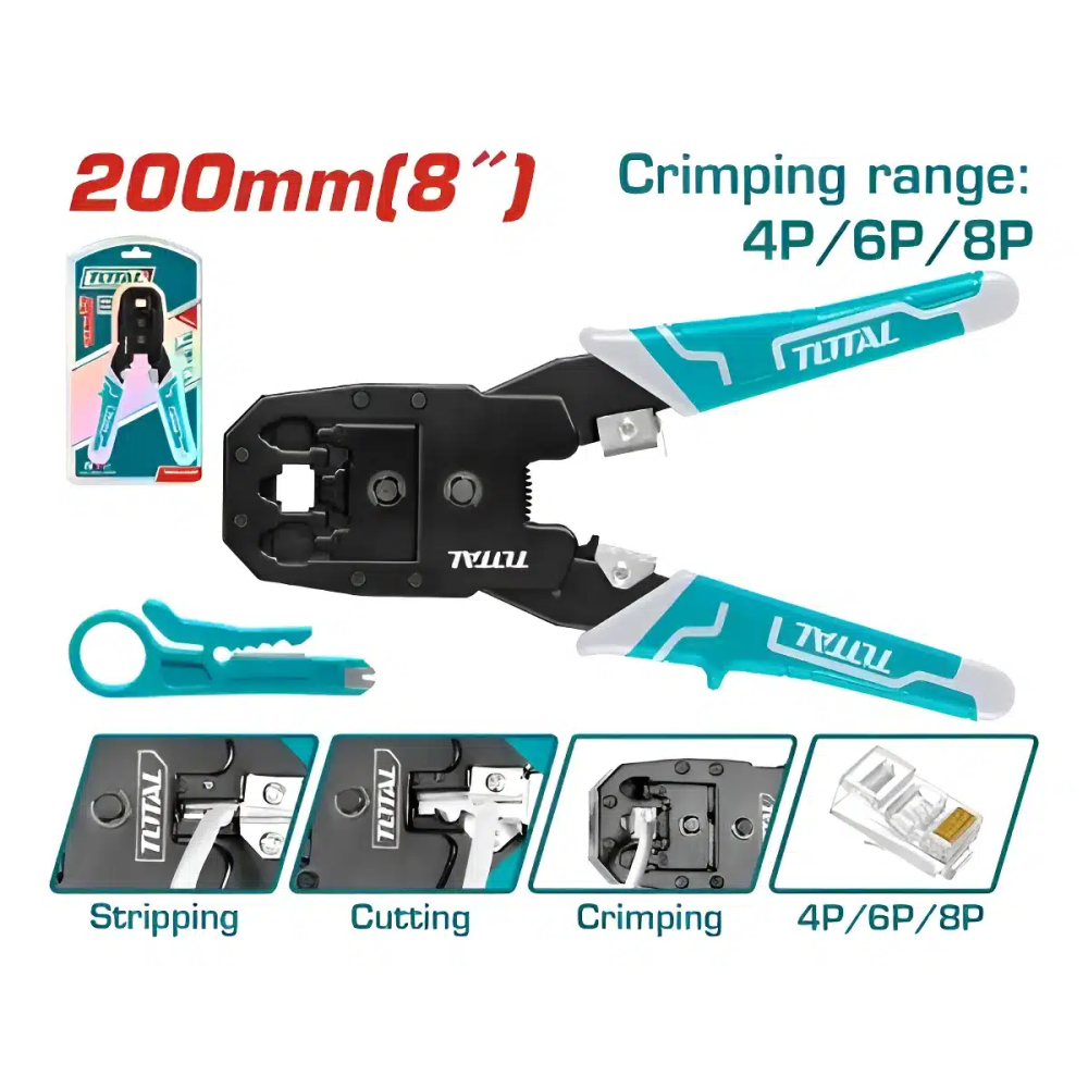 Alicate de Crimpagem Total p/ RJ45/RJ11/RJ12 | ByteNova