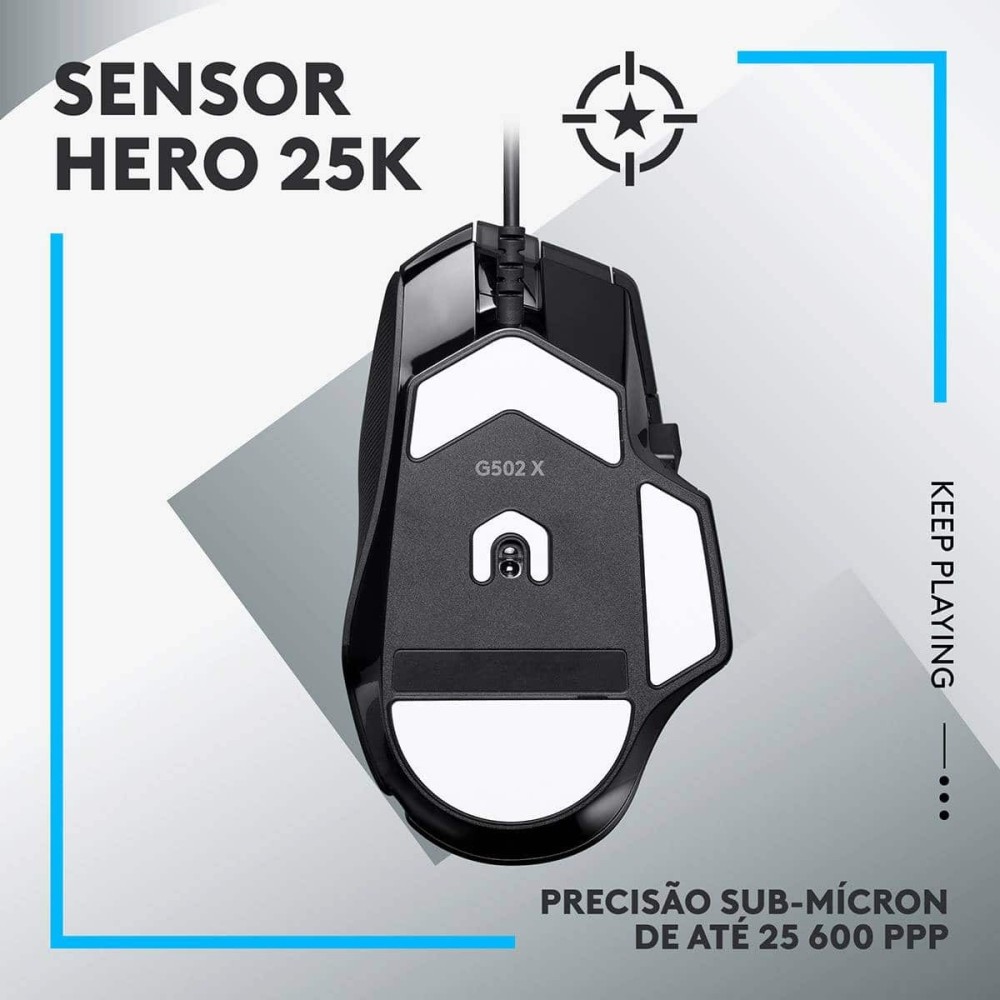 Rato Óptico Logitech G502 X Wired Hero 25600DPI Gaming | ByteNova