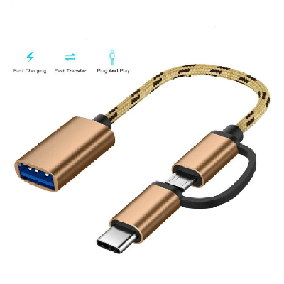 Cabo Adaptador 2 em 1 USB 3.0 OTG Tipo-C Micro USB para | ByteNova