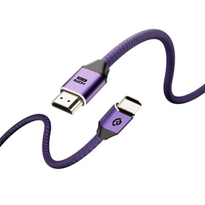 Cabo trançado HDMI 8K Powerology de 3 metros – Roxo | ByteNova