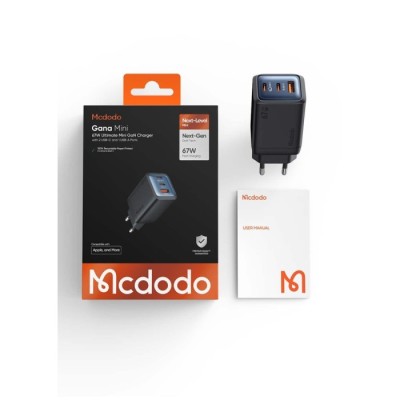 Carregador Ultimate Mcdodo 67W Gana Mini GaN – Preto | ByteNova