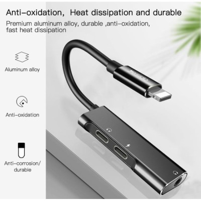 Adaptador Lightning para carregar e ouvir música com | ByteNova