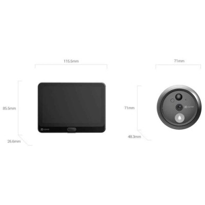 Vídeo Porteiro Inteligente EZVIZ HP4 Peephole Doorbell IR | ByteNova