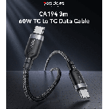 Cabo de carregamento rápido CA194 USB-C para USB-C de 60w | ByteNova