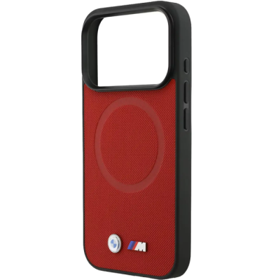 Capa BMW MagSafe Full Wrapped Leather Case Red 18 Pro Max | ByteNova