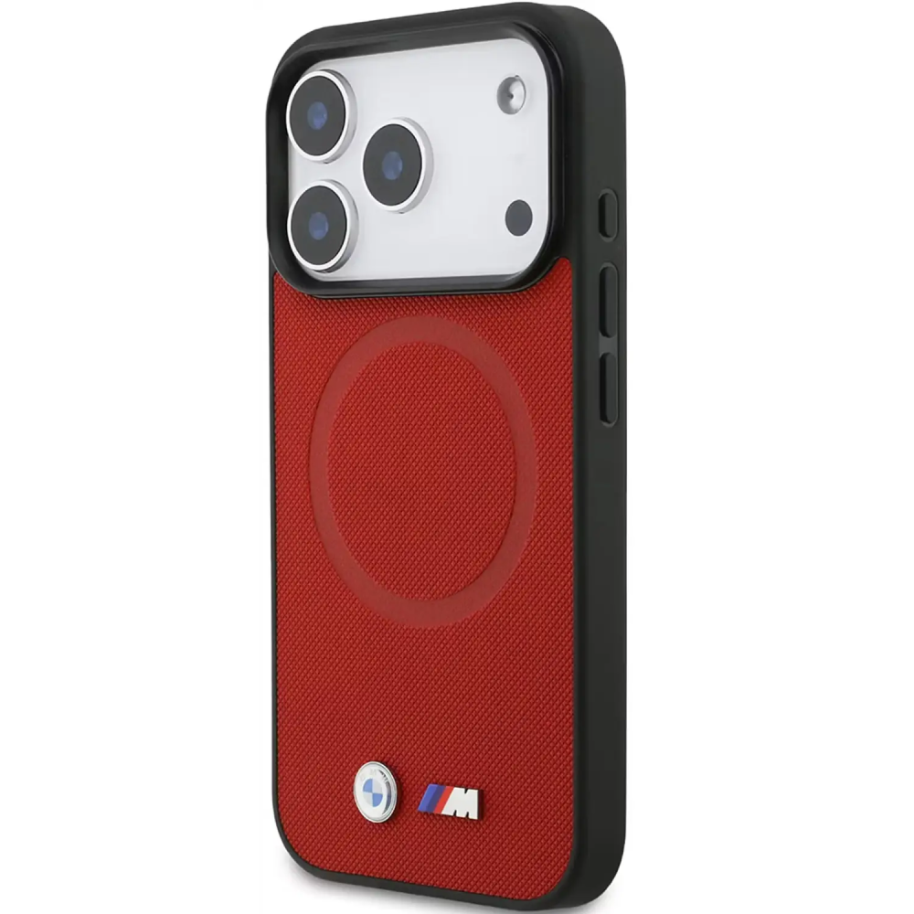 Capa BMW MagSafe Full Wrapped Leather Case Red 18 Pro Max | ByteNova